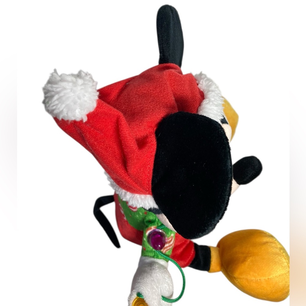Disney Mickey Mouse Light Up Musical 10" Plush We Wish You Merry Christmas WORKS - Picture 7 of 12